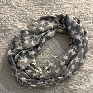 Grey Star Infinity Scarf - White Stars